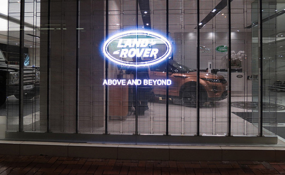 1R1G1B transparent led curtain display Transparent Led Screen 5000nits Hanging